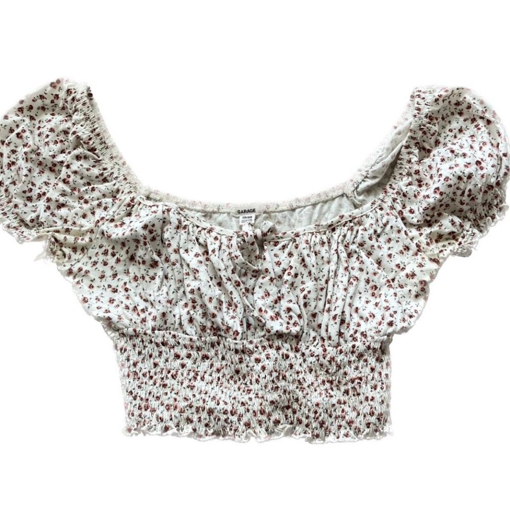 garage cropped floral top